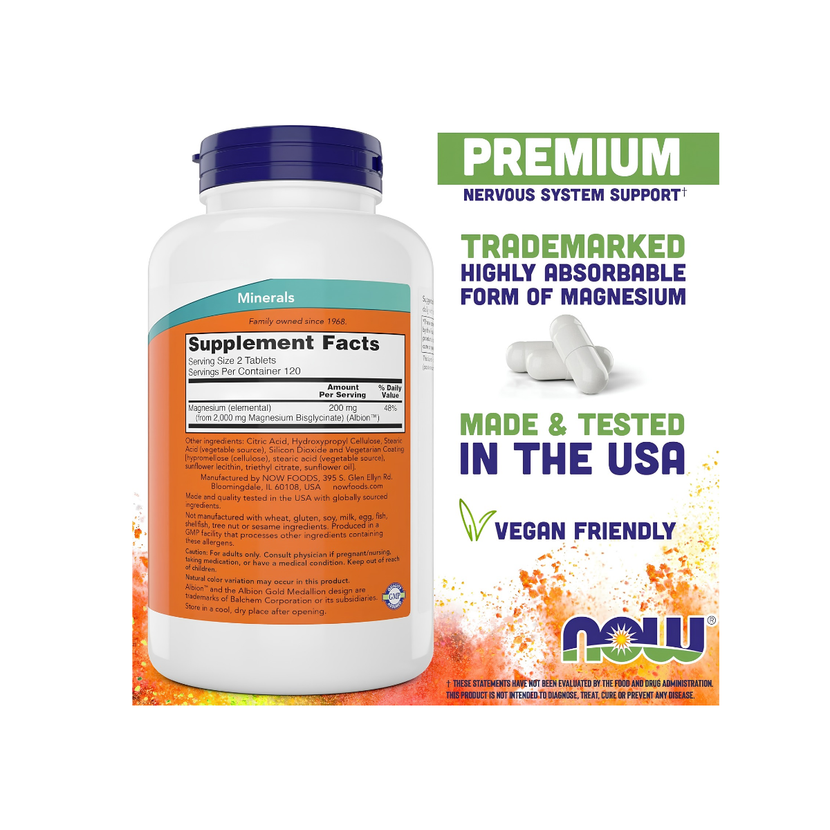NOW MAGNESIUM GLYCINATE X 180 TABLETA - Figura 2